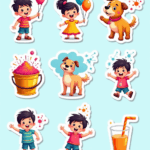 Holi Splash - Sticker Sheet v11